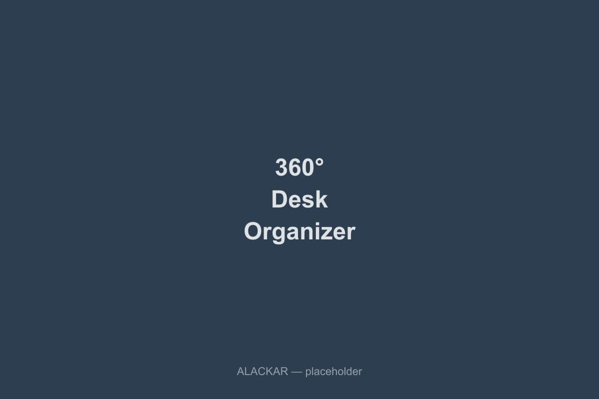 Alackar 360° Rotating Desk Organizer in use